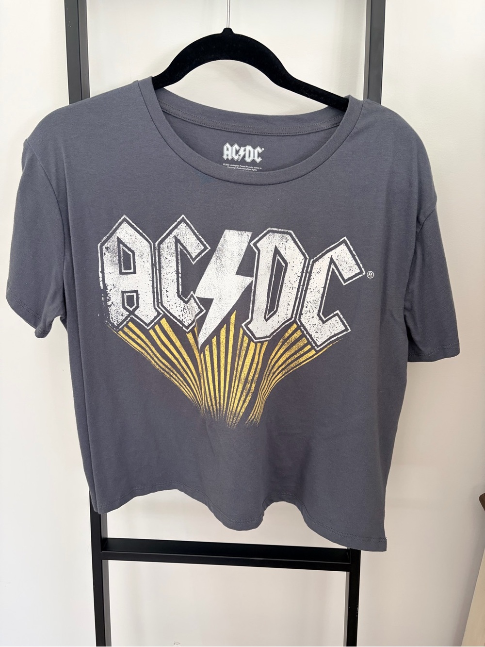 AC/DC Charcoal Gray Tee with White Print